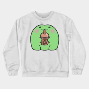 Choccy milk drinking frog Crewneck Sweatshirt